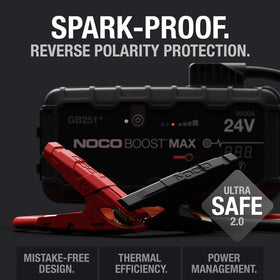 NOCO GB251 LED flashlight mode illuminating a roadside repair for visibility
