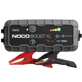 NOCO GB50 front view showing compact jump starter, reliable emergency starting