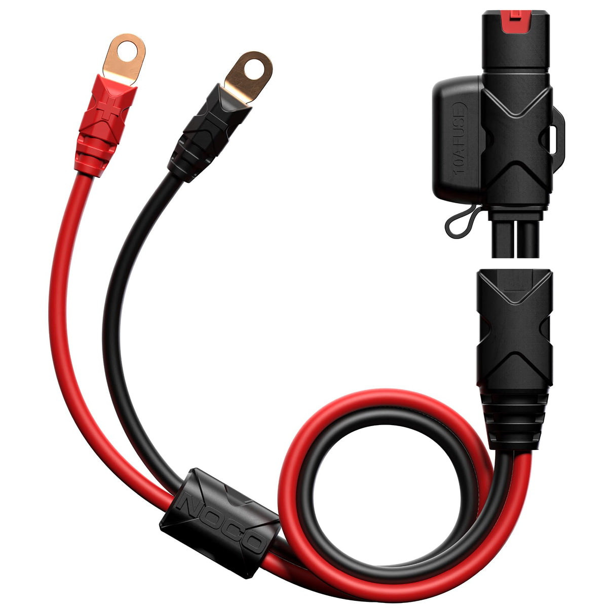 NOCO GBC007 front view showing cable and connectors for quick identification and convenience