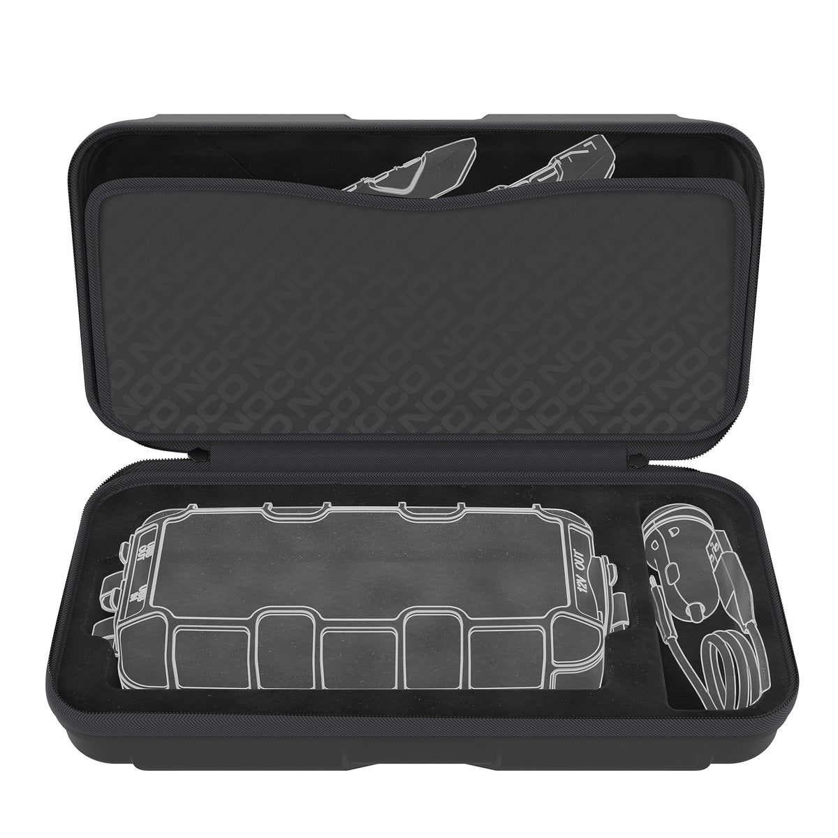 NOCO open case holding GB40 jump starter for secure transport benefit