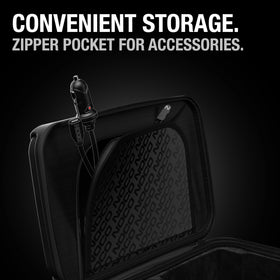 NOCO close-up of steel-rimmed zipper showing durable secure closure