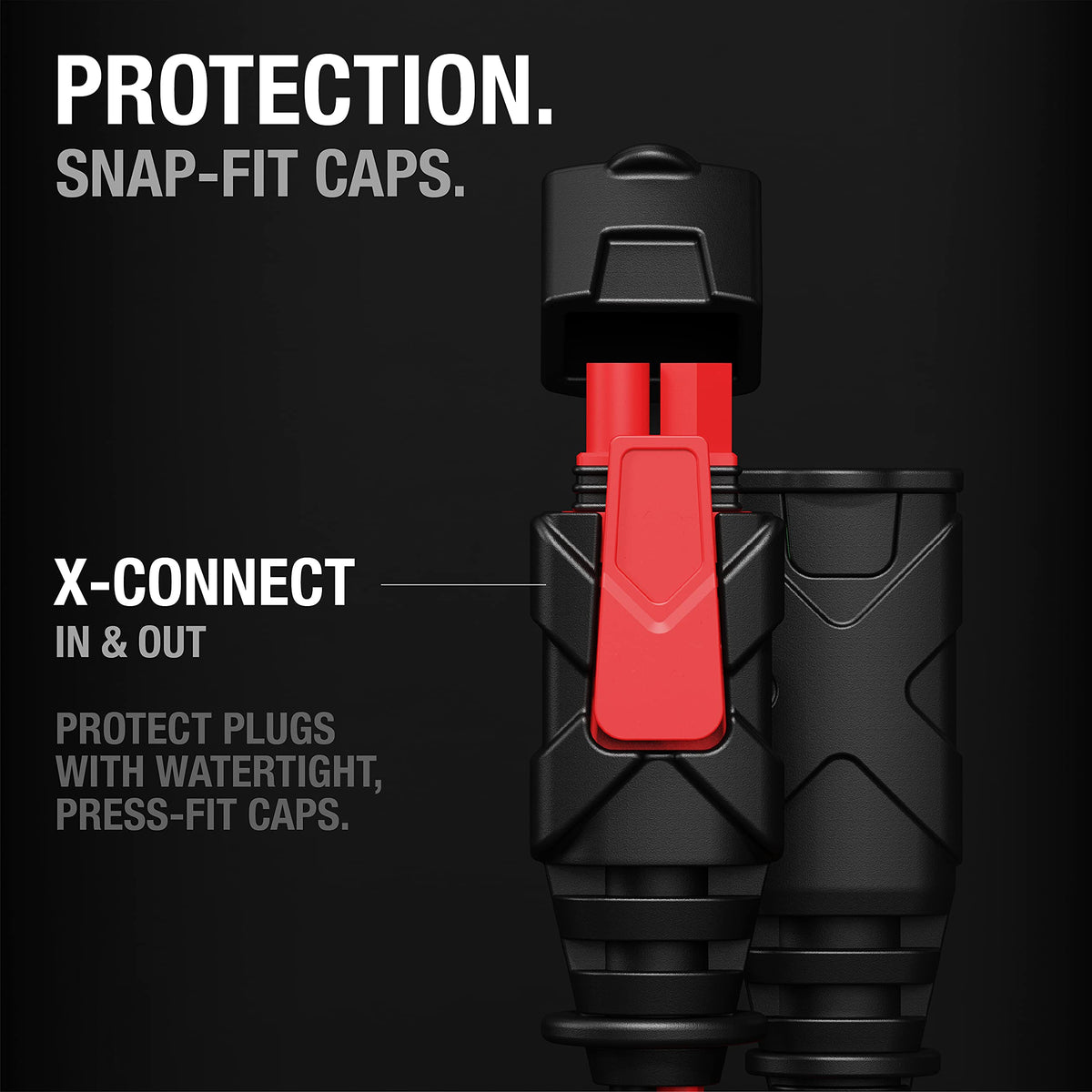 NOCO GC004 close-up of rugged connector showing durable build and weather resistance