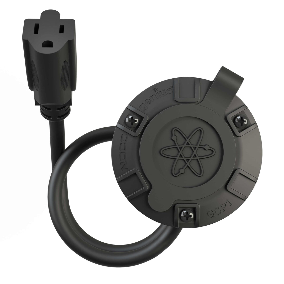 NOCO GCP1 close-up of rubber pressure-fit cap showing weather protection benefit