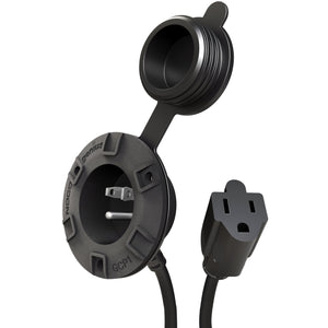 NOCO GCP1 AC Inlet 15A 125V with 16-inch Integrated Cord — Waterproof Flush-Mount