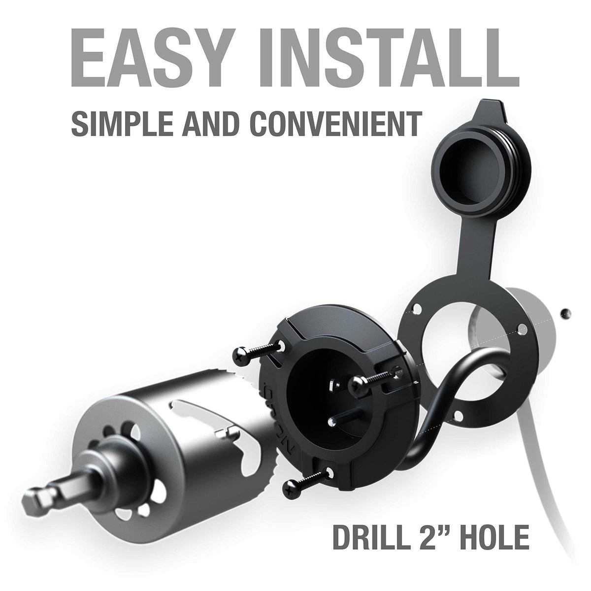 NOCO GCP2 dual 18-inch integrated cords demonstrating installation flexibility