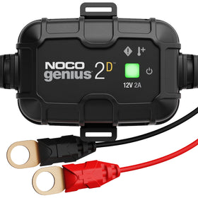 NOCO GENIUS2D front view showing compact charger housing and controls for easy maintenance