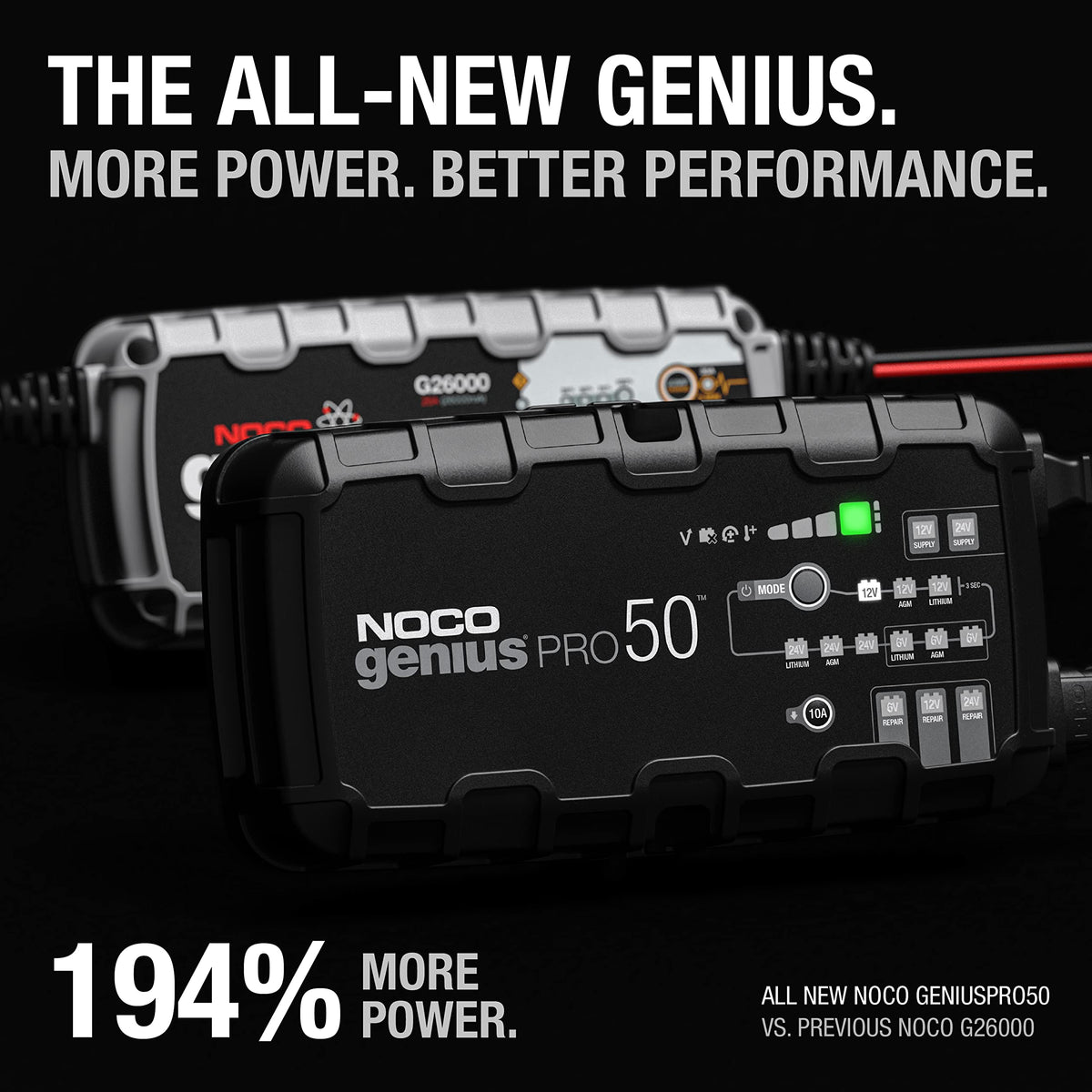 NOCO GENIUSPRO50 flexible silicone cable close-up with durable braid for longevity