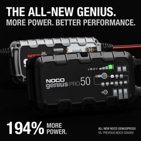 NOCO GENIUSPRO50 flexible silicone cable close-up with durable braid for longevity