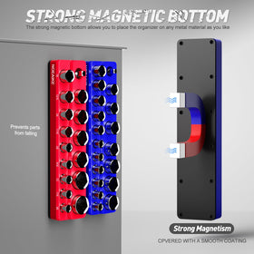 NOEAIKE magnetic base detail with rubber top protecting tools and securing sockets
