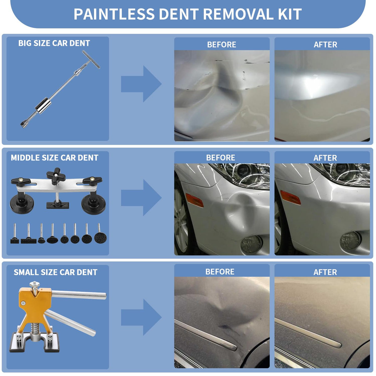 NOENOUGH golden dent lifter detail highlighting precision tip for small dents