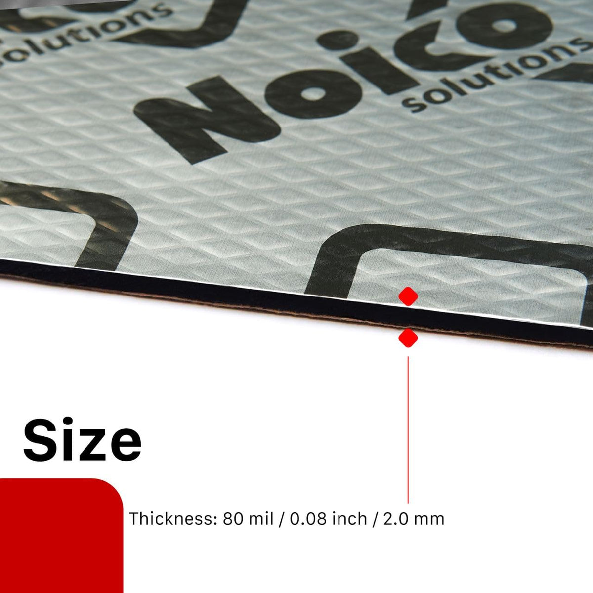 Noico Solutions adhesive backing detail demonstrating strong stick for panels