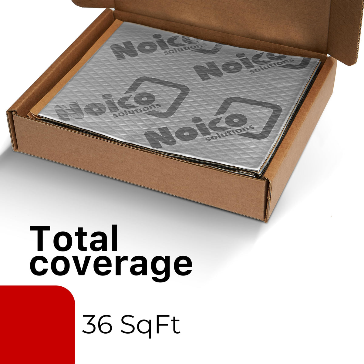 Noico Solutions mat applied to vehicle floor showing sound control benefit