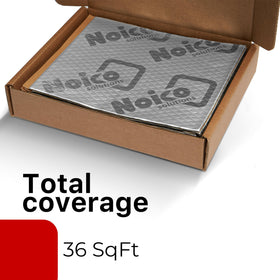 Noico Solutions mat applied to vehicle floor showing sound control benefit