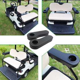 NOKINS lifestyle image on golf cart showing passenger comfort and ride enjoyment