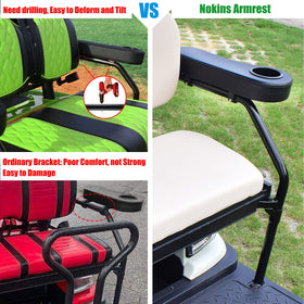 NOKINS armrest beside tape measure showing correct 1¼" round bracket compatibility