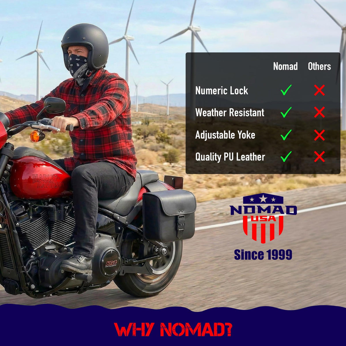 Nomad lifestyle shot on highway showing travel-ready convenience