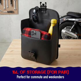 Nomad open bag interior with plastic liner for stable packing