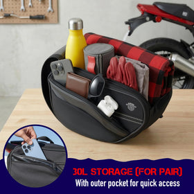 Nomad USA rain cover installed protecting luggage from heavy rain