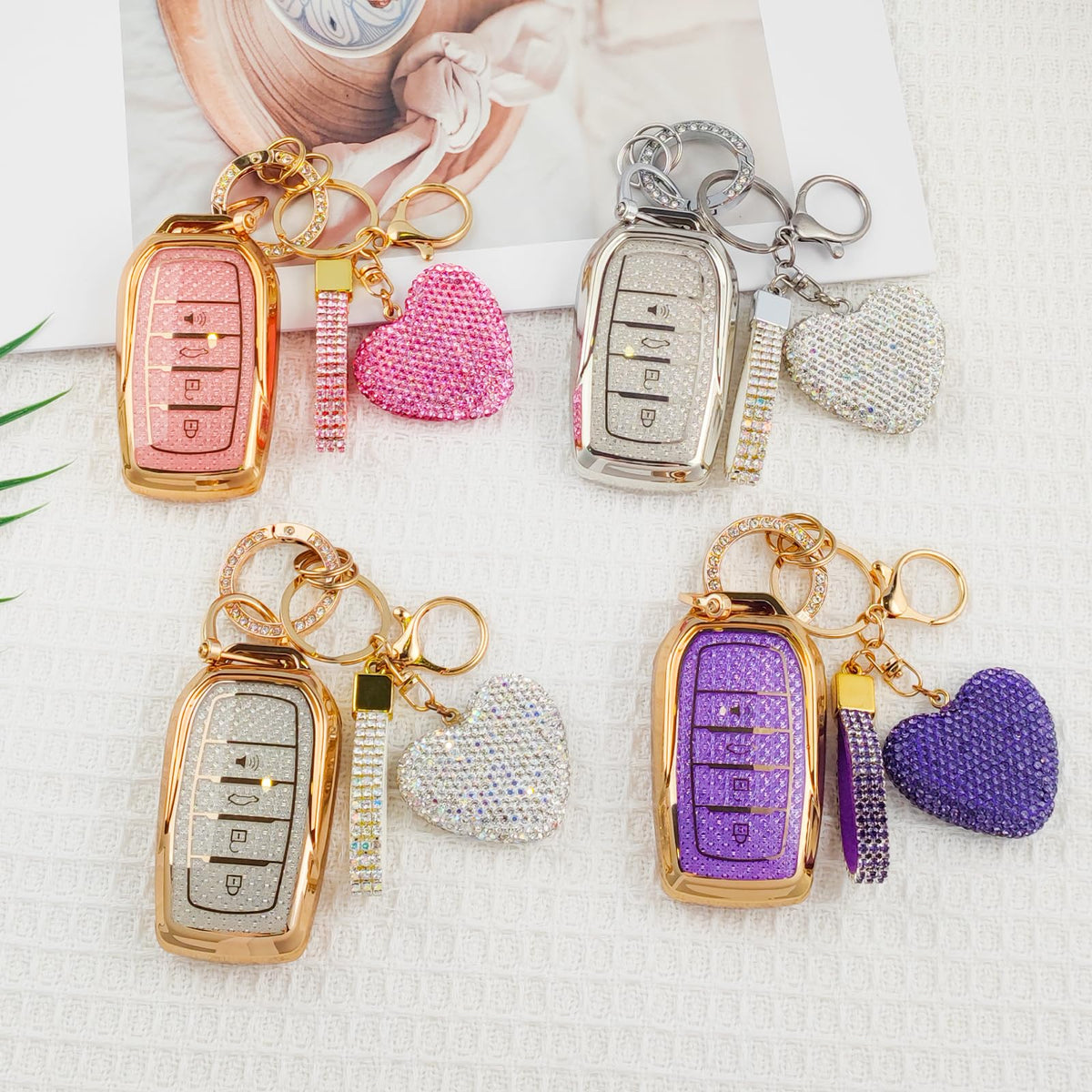 Nomiyo gift box packaging open displaying case and heart chain, ready to gift