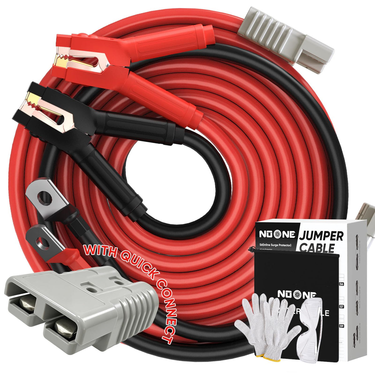 NOONE front packaging showing full 30ft jumper kit and included accessories