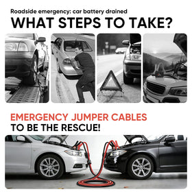 NOONE lifestyle roadside scene showing safe jump-start use outdoors