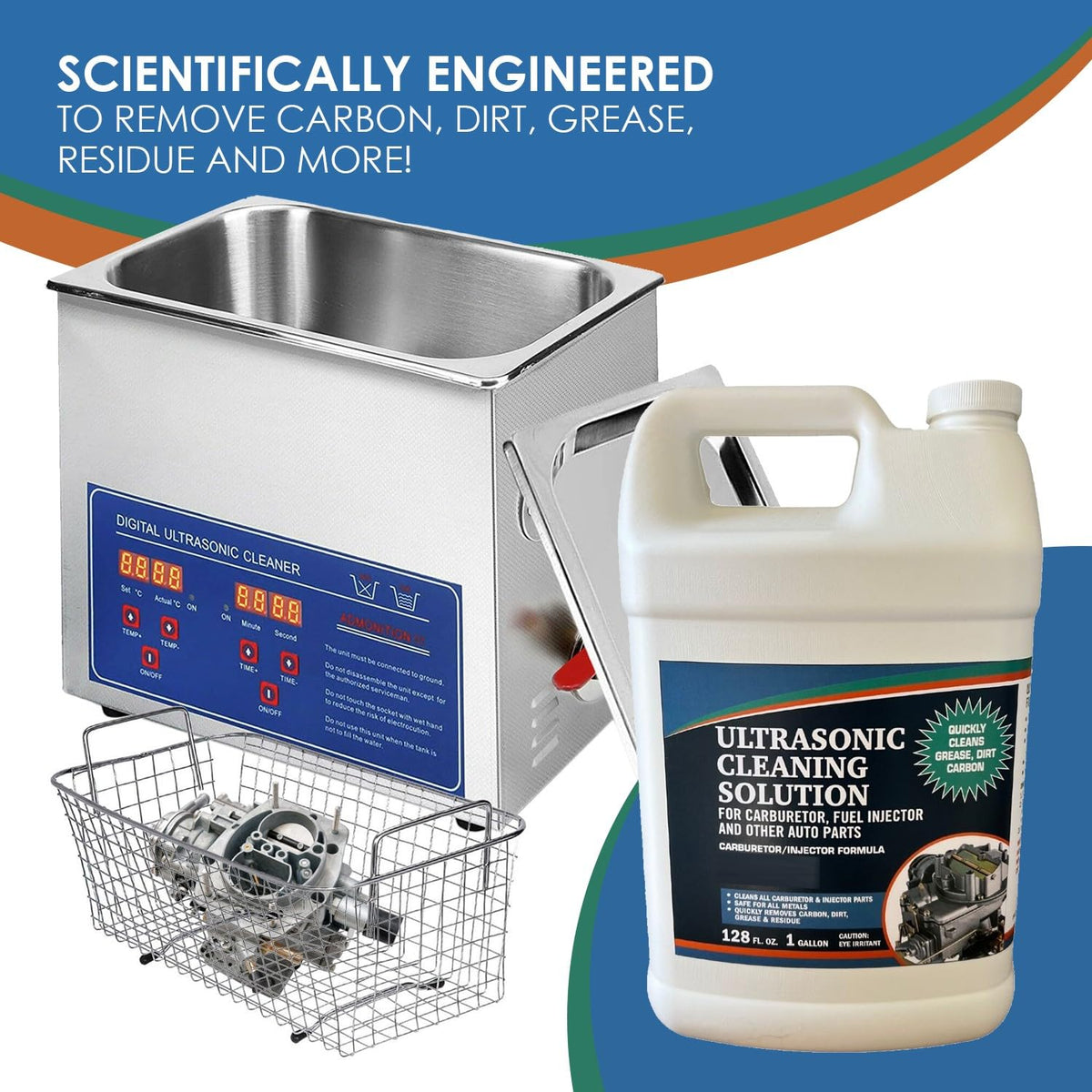 NORTHWEST ENTERPRISES solution in an ultrasonic tank demonstrating cavitation action for faster cleaning