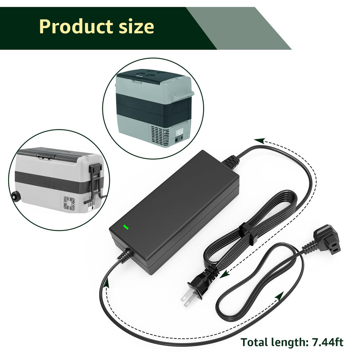 Norward cable spread to show length and flexible cord for convenience