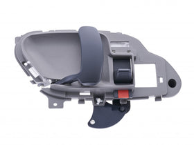 Not OEM front inside door handle front view showing shape and gray finish for accurate replacement
