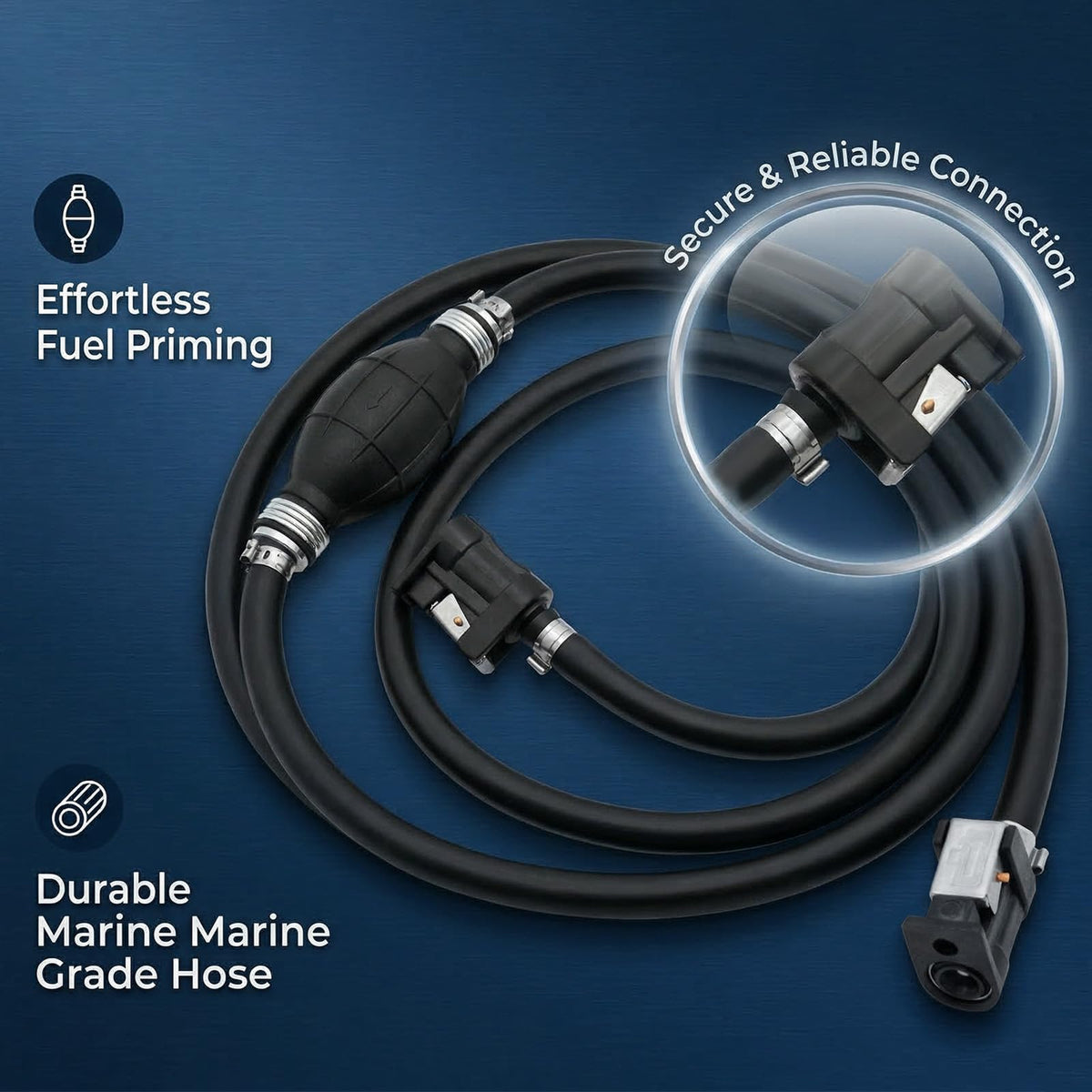 NOTETOUPT fuel line connected to a portable tank showing easy hookup and leak prevention