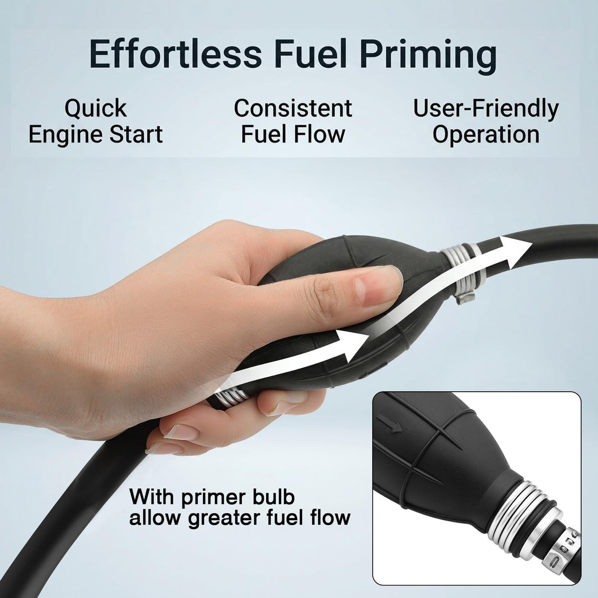 NOTETOUPT full 6ft fuel hose laid out showing length and routing flexibility benefit
