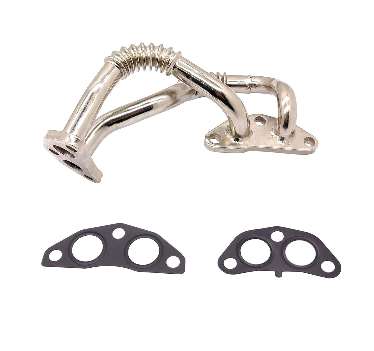 NOVAPARTS oil cooler line front assembly showing full pipe and fittings, clear fit verification