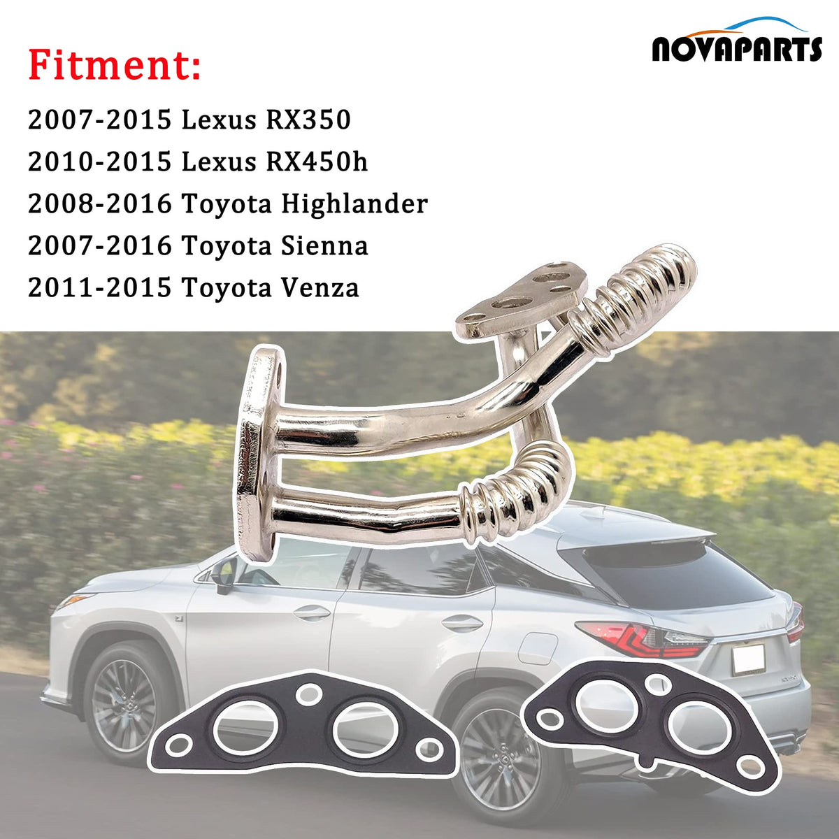 NOVAPARTS included gaskets close-up, ensuring leak-free seal and correct mating surfaces