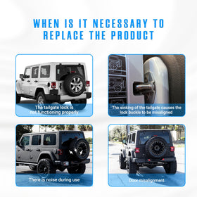 NOVAPARTS installed on Jeep Wrangler tailgate demonstrating restored power lock function