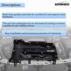 NOVAPARTS valve cover installed mockup showing proper fitment