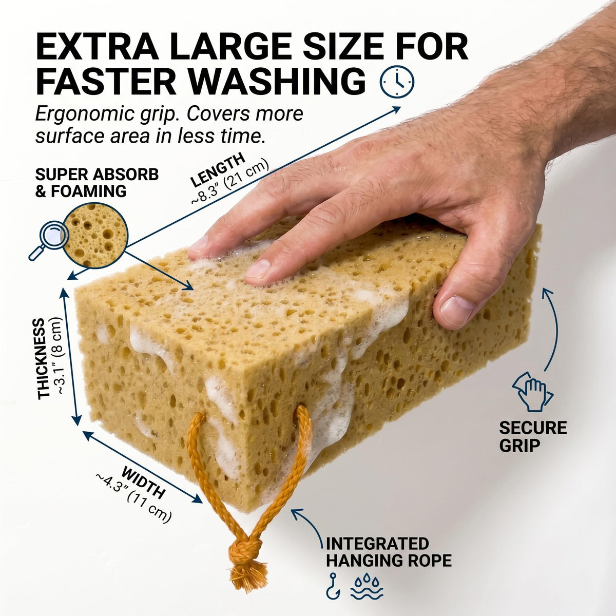 novARCHIVE close-up of honeycomb foam trapping dirt for safer washing