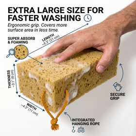 novARCHIVE close-up of honeycomb foam trapping dirt for safer washing