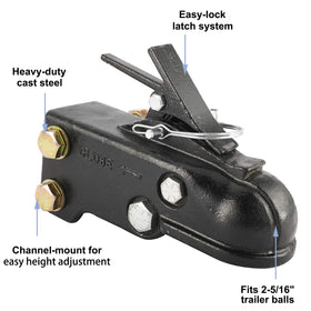 NovelBee in use hitching to vehicle showing safer, level towing benefit