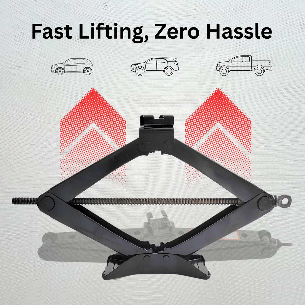 Noviitus lifting a car wheel side view demonstrating stable elevation