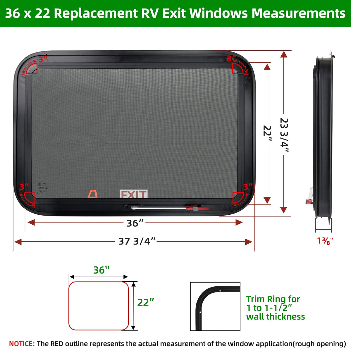 NOVINO aluminum frame and ribbed rubber gasket detail showing weather resistance