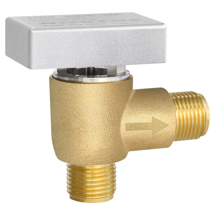 NOVINO front view valve showing brass body and compact profile protecting water supply