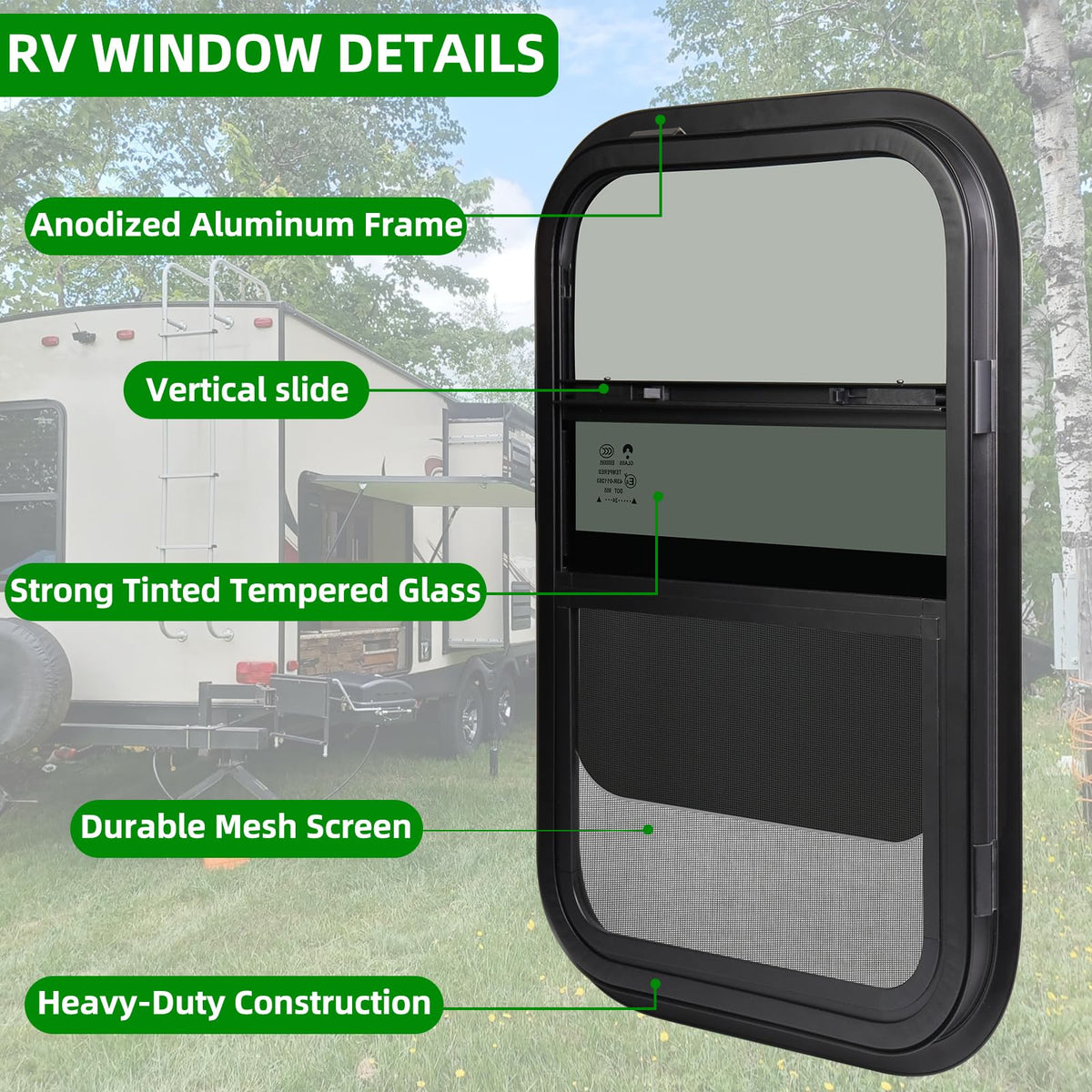 NOVINO mesh screen detail protecting interior from insects and debris