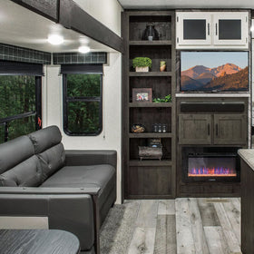 NOVINO blind mounted in camper living area illustrates improved privacy and neat look