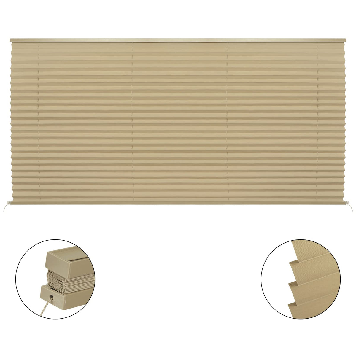 NOVINO close-up of pleated fabric texture showing durable construction and light control