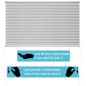 NOVINO blinds displayed with ruler showing available size range