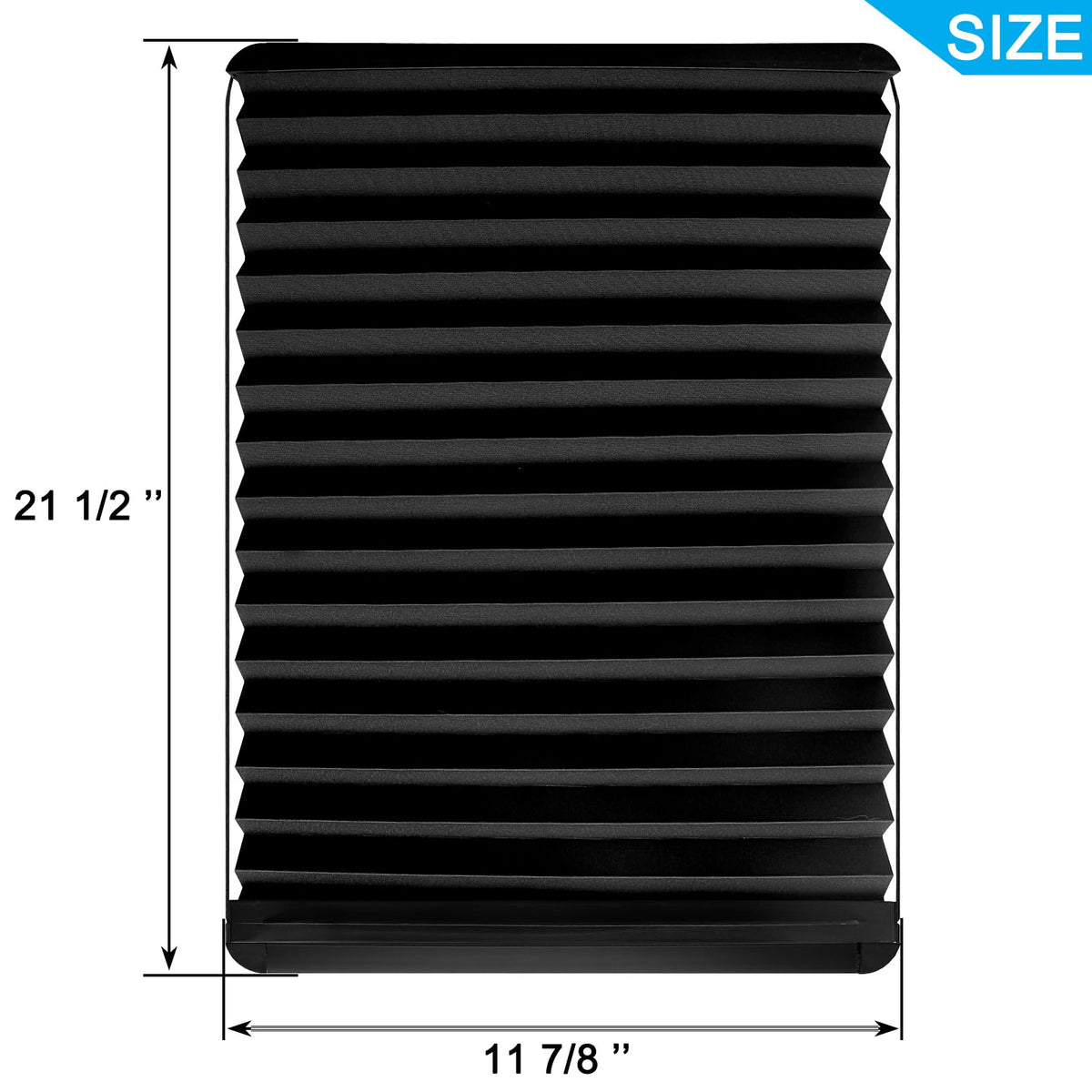 NOVINO shade beside ruler showing 12x21 size for precise replacement fit