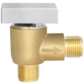 NOVINO close-up of 1/2" NPT threaded connections ensuring secure RV plumbing fit