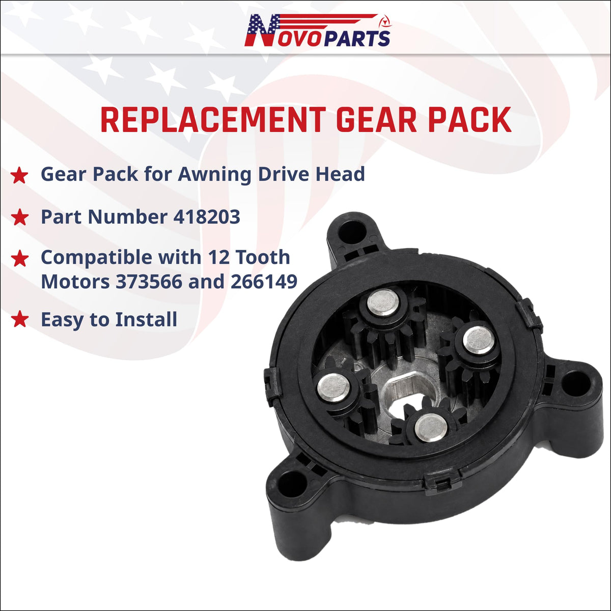 NOVOPARTS close-up of gear teeth highlighting durable wear-resistant construction