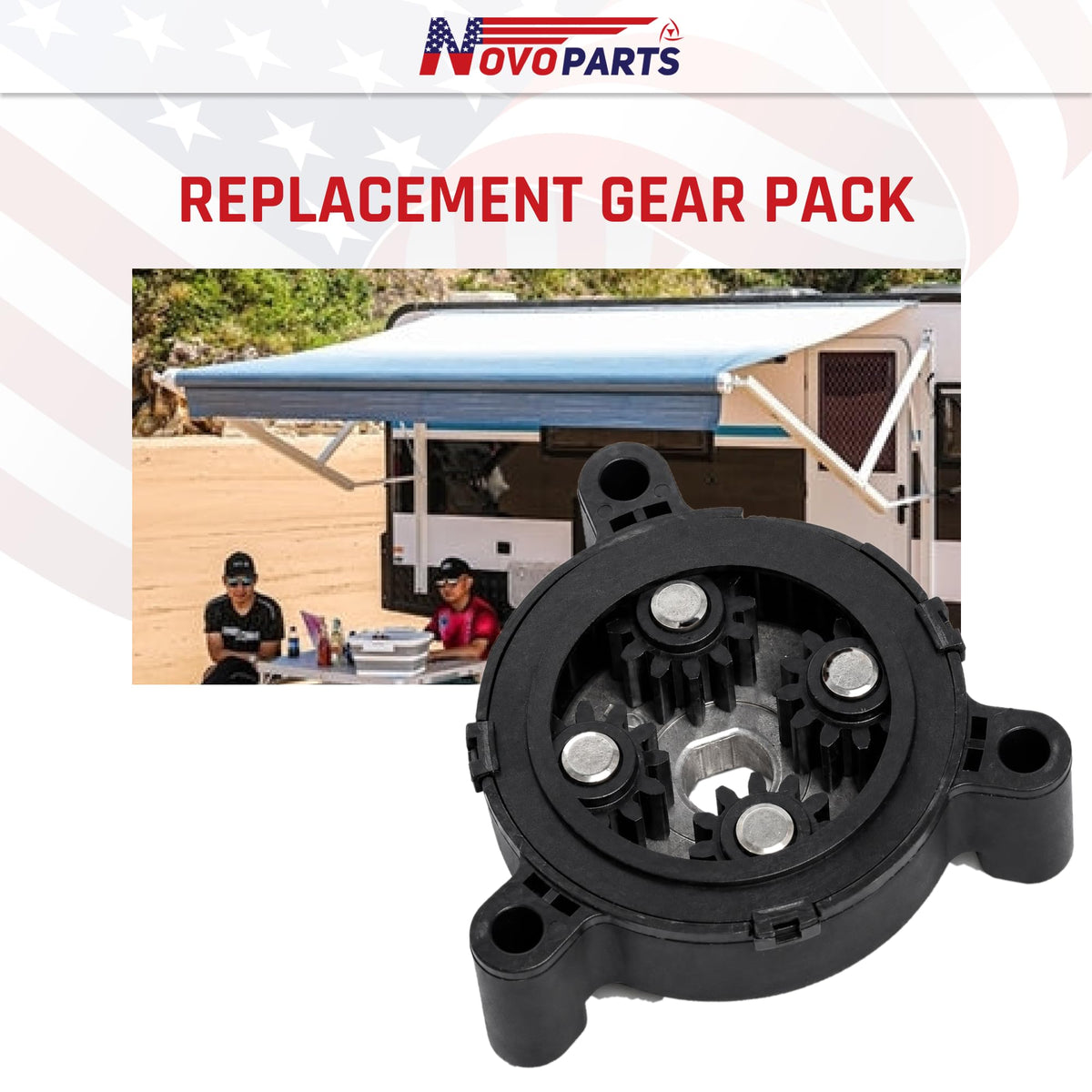 NOVOPARTS gear pack beside ruler for scale, making selection and fit easy
