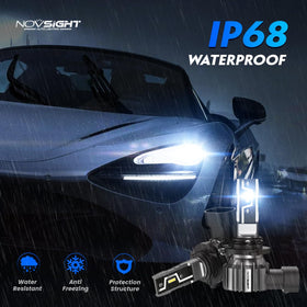 NOVSIGHT bulb installed in car fog lamp for improved road visibility