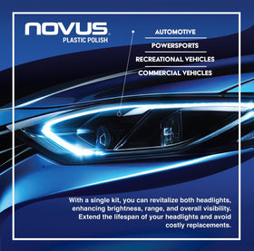 NOVUS foam buffing pad close-up showing texture that speeds polishing results